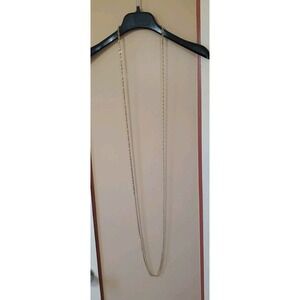 Vintage Gold Colored Necklace Chain With Double Chain 76 Inch